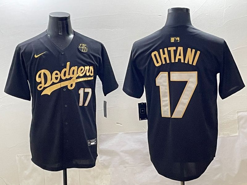 Men Los Angeles Dodgers #17 Ohtani Black Gold Nike 2025 MLB Jersey style 4249